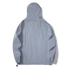 Men's reflective night vision hooded windbreaker, stylish and functional for evening wear and outdoor activities.