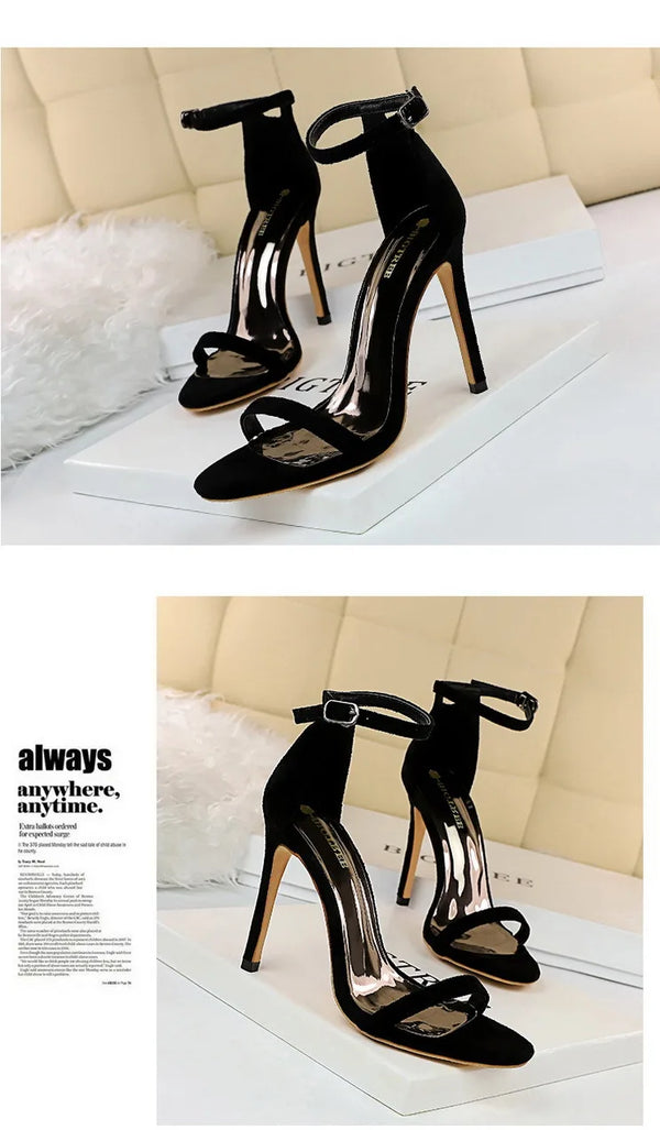 Women's formal stiletto sandals with breathable hollow pattern