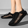 Men's handwoven summer footwear with breathable design and elastic band