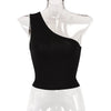 Cotton blend asymmetric tank top for yoga, gym, and everyday wear