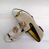 Elegant Gold Toe Velvet Loafers for Men