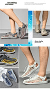 Breathable woven sandals for men featuring elastic closure and lightweight design