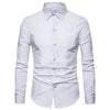 Elegant men's designer dress shirts in black and white, perfect for weddings and formal events, crafted from cotton blend.