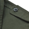 Slim fit military shirt for men in army green, long sleeve, cotton-polyester blend, perfect for casual and business wear.