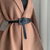 Chic Knot Wide Waist Belt for Women in soft PU leather, stylish accessory for dresses and coats, adjustable fit, elegant desi