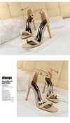 Sophisticated hollow design suede sandals for special events