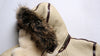 Detail of the bomber jacket's stitching and craftsmanship.