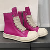 Unisex High-Top Leather Sneakers in Black - Sporty Casual Footwear