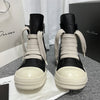 Unisex High-Top Leather Sneakers - Black Rose Red Olive Green Red -Breathable Sporty Footwear
