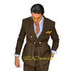Elegant men's wedding suit featuring a double-breasted jacket and matching trousers, crafted from premium wool for comfort.