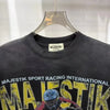MAJESTIK rhinestone t-shirt shown from front angle on white background