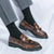 Classic black microfiber men's formal oxfords for weddings and business.