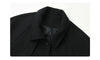 Refined belted woolen coat with single-breasted front and turtleneck collar