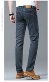 Classic zipper fly denim jeans in timeless style