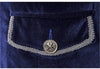 Elegant Men's Medieval-Style Trench Coat in black, blue, and burgundy, featuring a single-breasted design and stand collar.
