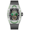 AJUT Quartz Women's Watch with square zircon bezel and sapphire crystal dial.