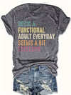 Versatile women's casual t-shirt with playful animal illustration in regular length