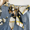 Chic fabric belt for women with geometric design, versatile for dresses, jeans, or as a stylish scarf or headband.