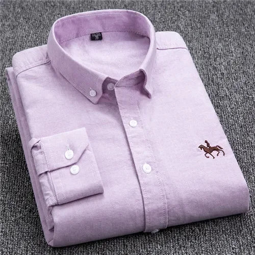 Whisper-Soft Oxford shirt styled for a spring outing.