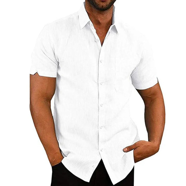 Men's cotton-linen shirt with classic styling and all-day wearability