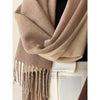 Versatile winter scarf in rich burgundy, crafted from soft, luxurious imitation cashmere.