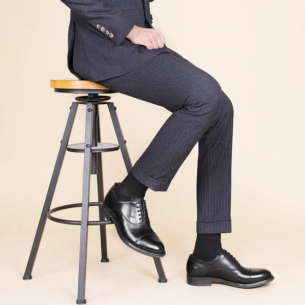 Classic black leather Oxford flats perfect for business and office wear