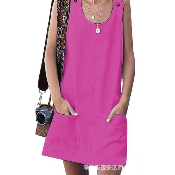 Cotton polyester blend dress with relaxed fit and vintage details
