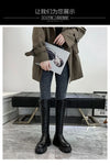 Stylish ankle high women's boots with lace-up closure, thick heel, and non-slip rubber sole for comfort and durability.