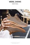 Knit upper sneakers providing stability without restricting movement