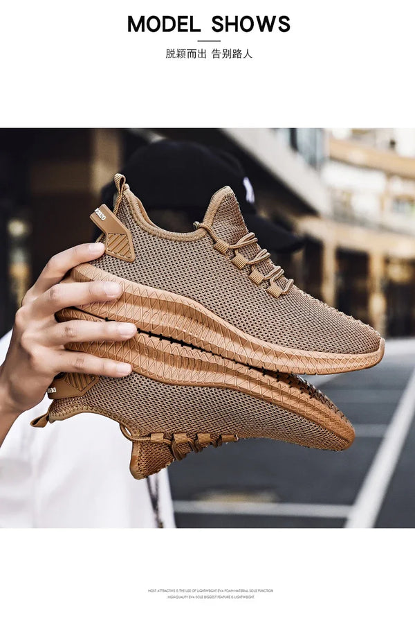 Knit upper sneakers providing stability without restricting movement