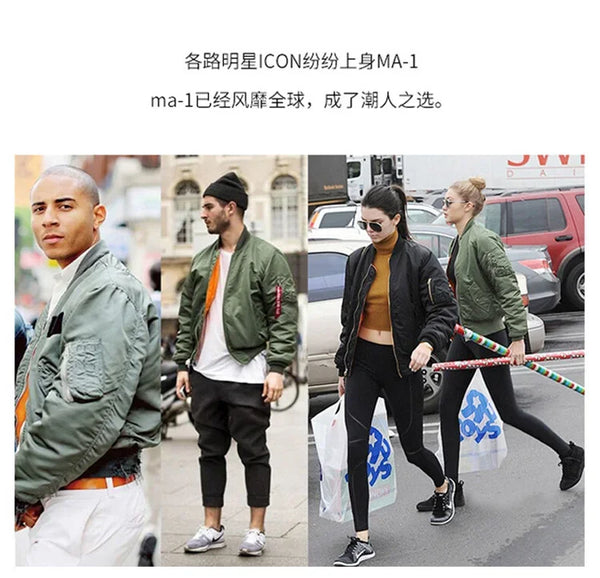 Men's slim fit bomber jacket in lightweight tactical design, perfect for spring travel and casual outings with ribbed sleeves