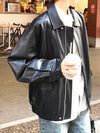 Chic genuine leather jacket for women, tailored fit with full-length zipper, perfect for autumn and winter occasions.