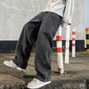 Comfortable casual jeans with modern wide-leg design and elastic waist closure