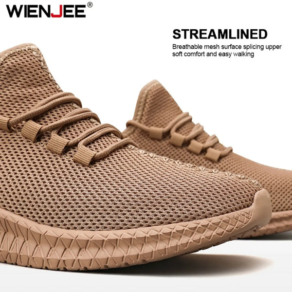 Mid-height athletic sneakers with supportive ankle coverage and breathable knit upper