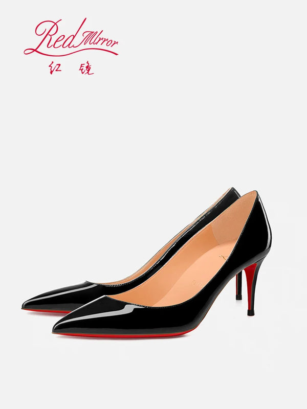 Sophisticated party heels with pointed toe and durable rubber sole