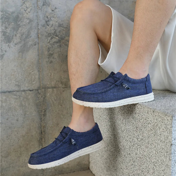 Men's casual footwear with slip-on design and ventilation system