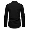 Versatile stand collar shirt for men made from 100% natural cotton fabric