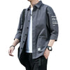 Harajuku-inspired men's casual shirt in solid color, lightweight polyester, perfect for urban street style and everyday wear.