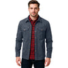 Men's Western Flannel-Lined Casual Jacket with metal buttons, multiple pockets, and soft flannel lining for cool weather comf