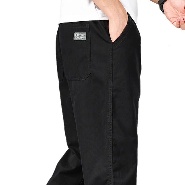 Durable cotton joggers with loose fit and breathable fabric construction
