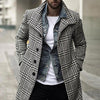 Chic plaid men's trench coat with single-breasted closure, perfect for cold weather and stylish daily wear. Available in size
