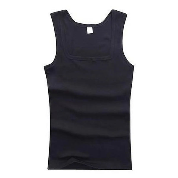 Men's breathable tank top in pure cotton with maximum shoulder mobility construction