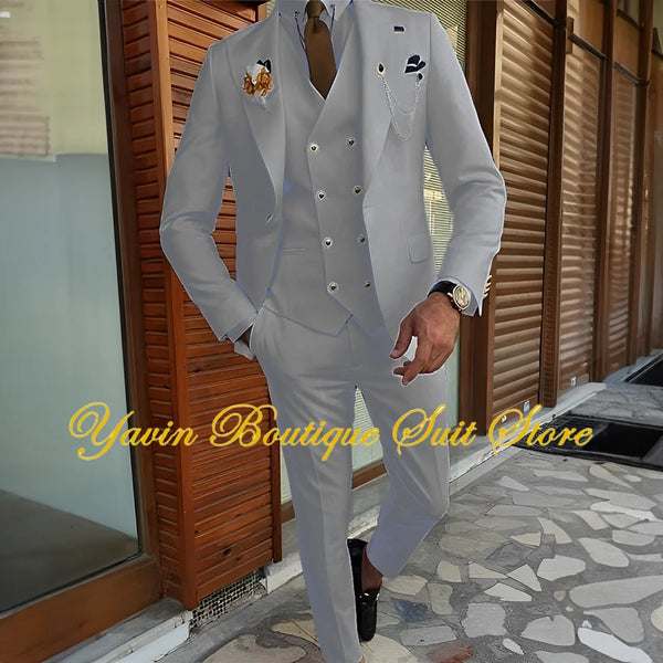 Stylish groom clothes featuring a tailored fit and modern edge.