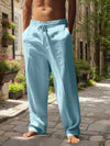 Premium linen blend pants featuring relaxed silhouette and practical pockets