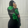 Chic PU leather Y2K motorcycle jacket for women, featuring trendy letter print and lightweight design for casual outings.