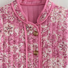 Button-front printed jacket in soft cotton blend fabric for everyday wear