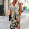 Casual mini dress featuring delicate beading and free-spirited bohemian aesthetic