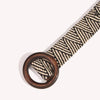 Chic woven belt for women in minimalist summer style, perfect for casual or dressy looks with adjustable fit and lightweight