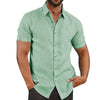 Moisture-wicking cotton-linen shirt with timeless button-front styling
