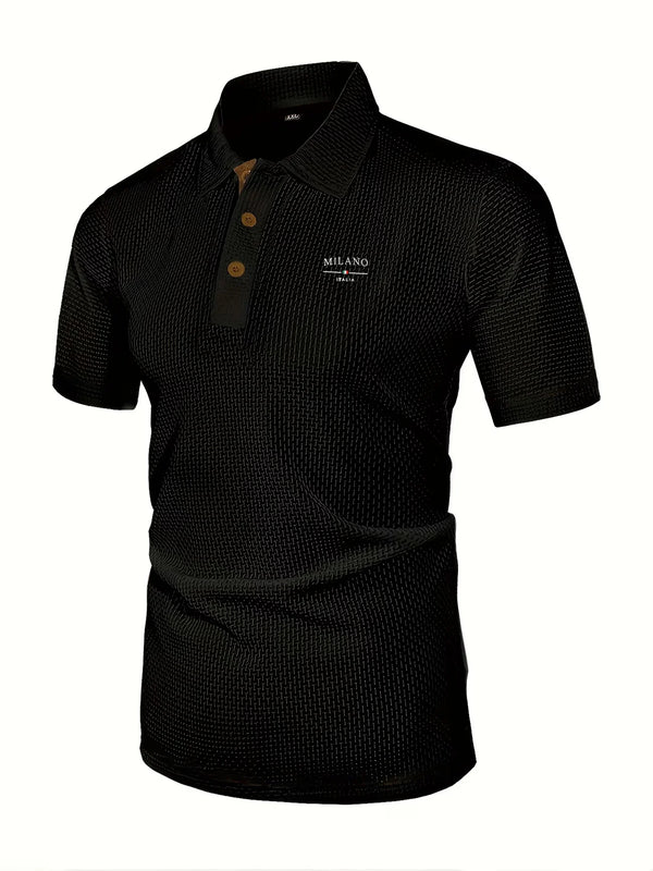 Comfortable knit polo for men in low-maintenance fabric